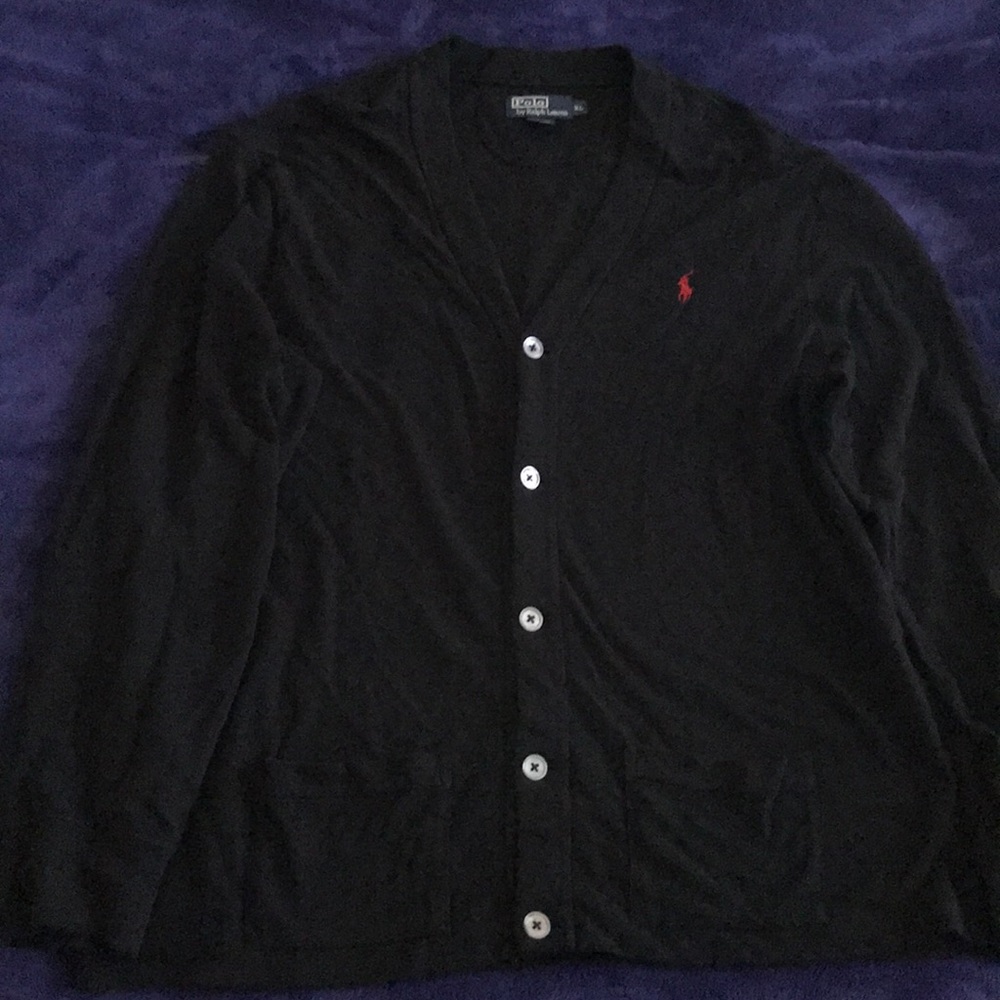 Black Ralph Lauren cotton cardigan